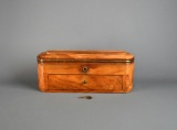 Oval Wooden Locking Box w/ Key