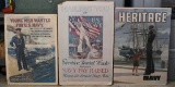 Three Vintage Navy Recruiting Posters on Cardboard