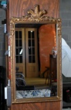 Vintage Gilt Wood Feather Ornamental Wall Mirror