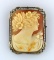 Antique 19th C. Belle Epoque 14K White Gold Cameo Brooch Pendant