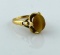 10K Yellow Gold and Tiger Eye Cabochon Ring, Size 5.75