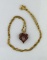 14K Yellow Gold & Ruby 18” Pendant Necklace