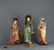 Lot of Four Chinese Geisha Type Dolls with Elaborate Costumes