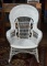 Vintage Victorian Style White Rattan Wicker Rocking Chair