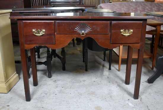 Vintage Mahogany Console Table with Three Drawers