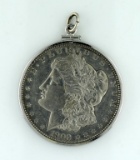 1902 Morgan Silver Dollar Set in Silver Coin Pendant