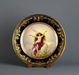 Antique Hand Painted & Gilded Royal Vienna 9” Goddess Plate