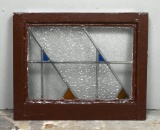 Antique Leaded and Stained Glass Window Panel