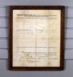 1831 Kentucky Property Deed Transfer Record William Binkley to Eleazer Hamilton, Oak Frame