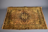 Small Vintage Handknotted Silk Rug