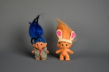Two Vintage Troll Dolls, Unmarked