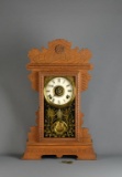 Antique Gilbert “Lake No. 1” Oak Gingerbread Shelf Alarm Clock