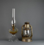Old Oil Lamp and Dietz No.2 D-Lite RR Oil Lantern
