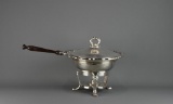 Vintage Silver Plate Covered Serving Dish with Warmer and Stand