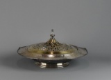 Antique Homan Silver Plate Covered Tazza, Paten or Host Box