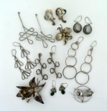 Lot of Sterling Silver Jewelry—Pins and Earrings