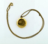 Pretty Little Gold Filled Locket and 18” Chain