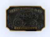 1970s Authorized Wells Fargo & Co. Brass Belt Buckle