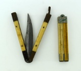 Vintage Folding Knife & Vintage Folding Ruler