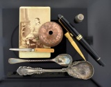 Lot of Miscellaneous—Montblanc Pen Knockoff, Antique Photo, Spoons & More
