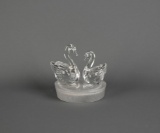Vtg. Royal Crystal Rock 24% Lead Crystal Mother & Fledgling Swan Figurine