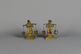 Two Old French Brass Water Porter Figurines