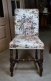 Vintage Side Chair with Updated Floral Upholstery