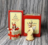 Royal Doulton Bunnykins Christmas Figurines: “Christmas Surprise” & “Angel Bunnykins”