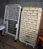Antique White Enameled Metal Baby Crib