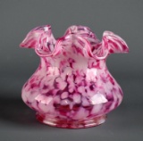 Antique Cranberry Spatter Glass Vase
