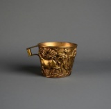 Unique Vintage Bronze Cup / Mug with Handle, Made in Greece