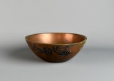 Antique Overlay Decorated Bronze Bowl with Etched Monogram & Date (1910)