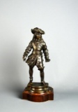 Vintage Bronzed Finish Spelter Cavalier 10” Figurine with Base