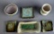 Lot of Six Small Pottery Items, Some with Crystalline Glazes