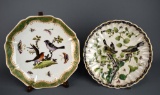 Two Oriental Accent Decorative Bird & Insect Motif Plates