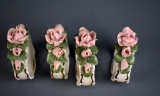 Set of 4 Vintage Porcelain Napkin Rings by Alka Kunst, Dresden