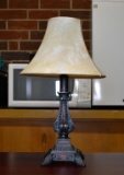 Contemporary Desk Lamp, Leatheresque Shade