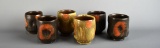 Set of Six Folk Pottery Mugs / Tumblers