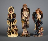 Set of Three Boyd's Bears Folkstone Collection Resin Christmas Angels