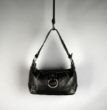 Jones New York Black Leather Handbag w/ Contrasting Stitching