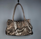 Etienne Aigner Metallic Bronze Leather Handbag