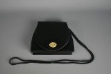 Carolyne Barton Black Satin Evening Bag w/ Shoulder Strap