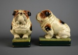 Pair of Takahashi Ceramic English Bulldog Bookends, Japan