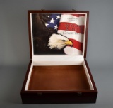 USA 50 State $2 Bill Collection Wooden Storage Box w/o Contents