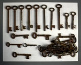 Lot of Antique Metal Skeleton Keys