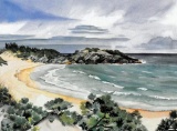 Jill Amos Raine (Bermuda, XX-XXI) “Horseshoe Bay, Bermuda” Print, Signed