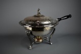 Vintage Silver Plate Chafing Dish on Rechaud Frame