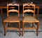 Pair of 19th C. Carved Maple Caned Seat Side Chairs, Rose Carved Crest rails