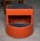 Orange & Black Metal Kick Step Stool