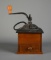 Vintage Cast Iron Coffee Grinder w/ Wooden Base